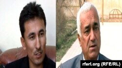 از چپ به راست، ضیا الدین ضیا رییس شورای ولایتی سمنگان و خیرالله انوش والی سمنگان