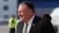 U.S. Secretary of State Mike Pompeo arrives at the airport in Prague on August 11. 