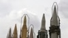 IRAN -- A group of domestically built surface-to-surface missiles are displayed at a military show marking the 40th anniversary of Iran's Islamic Revolution that toppled the U.S.-backed shah, at Imam Khomeini Grand Mosque, in Tehran, February 3, 2019