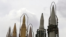 Domestically built surface-to-surface missiles are displayed at a military show marking the 40th anniversary of Iran's Islamic Revolution that toppled the U.S.-backed shah, at Imam Khomeini Grand Mosque, in Tehran, February 3, 2019