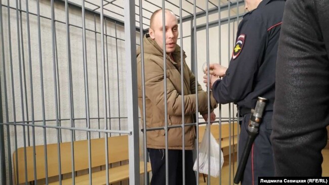 Артем Милушкин в мае 2019-го на суде по продлению ареста