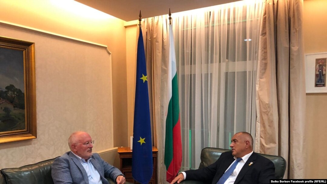 Premierul bulgar, Boyko Borisov (dreapta) și numărul 2 în Comisia Europeană