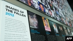 Faces of fallen journalists on the Newseum's Journalists Memorial is seen at the Newseum in Washington, D.C. (File Photo -- 2013)