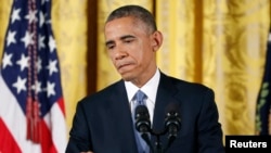 Барак Обама Ак үйдөгү пресс-конференцияда, 5-ноябрь, 2014-жыл.