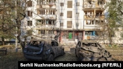 Russiýanyň Kiýewiň Dniprowskýi etrabyna 17-nji sentýabrda uran zarbasynyň netijeleri.