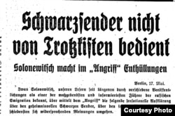 Анонс статьи Ив. Солоневича об антисталинской радиостанции в «Der Angriff». Май 1938. Источник: Bayerische Staatsbibliothek