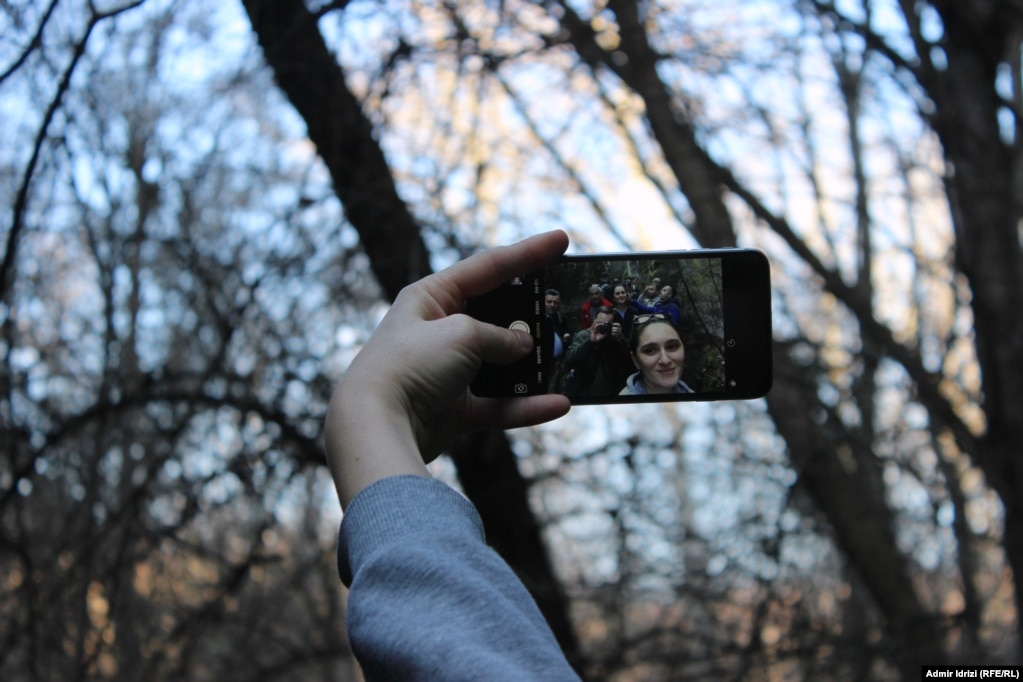 Selfie within a selfie in the village of Krushevo. (Photo by Admir Idrizi)
