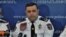 Armenia -- Hovannes Kocharian, deputy chief of the Amenian police, at a news conference in Yerevan.