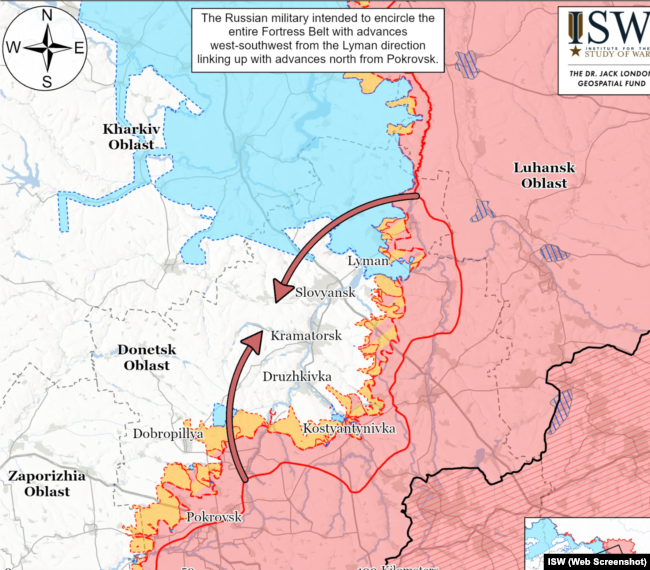 План армії РФ з оточення усього Донбасу від аналітиків ISW у звіті за 12 вересня