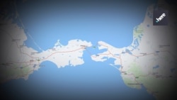 Керченский пролив на карте картографического ресурса Nokia Here