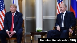 Дональд Трамп и Владимир Путин, Финляндия, июль 2019 год 