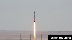 A file of the Simorgh (Phoenix) rocket, which Iran tested on July 27.