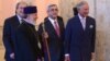 Armenia - President Serzh Sarkisian, Catholicos Garegin II and Prince Charles arrive for a concert of the Armenian State Youth Orchestra in Yerevan, 29May2013.