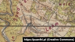 Карта, на якій ще є село Пужники, де проводитимуть ексгумацію жертв українсько-польського збройного конфлікту у 1945 році. Це село було ліквідоване радянськими органами у 1949 році 