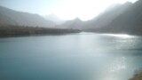 Tajikistan -- Panorama of water basin of Norak HPS, 11Nov2007