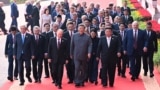 Chinese President Xi Jinping and other world leaders ahead of a ceremony to commemorate the 80th anniversary of the end of World War II. 