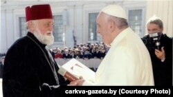 Архімандрыт Сяргей Гаек і Папа Рымскі Францішак
