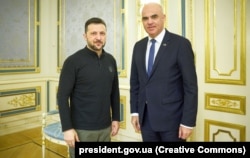 Прэзыдэнт Украіны Ўладзімір Зяленскі і генэральны сакратар Рады Эўропы Ален Бэрсэ. Кіеў, 4 сьнежня 2024