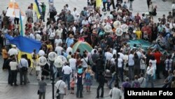 Протест врадіївців проти свавілля міліції, наметовий табір, Київ, 18 липня 2013 року