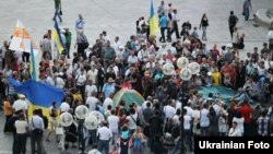 Протест врадіївців проти свавілля міліції, наметовий табір, Київ, 18 липня 2013 року