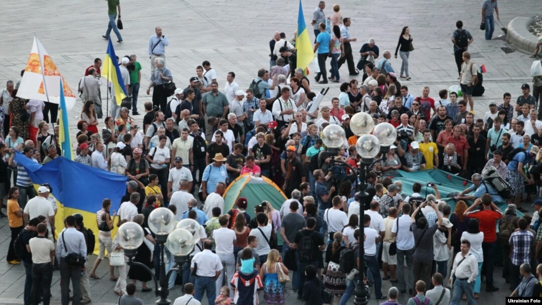 Protest against alleged rampant national police abuse in Kyiv on July 18.