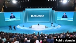 Amanat съезі. 12 маусым 2026 жыл. Сурет партияның ресми сайтынан алынған.