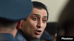 Armenia - Artur Vartanian, the main defendant in the trial of 20 people accused of plotting a coup détat, at a court in Yerevan, 2Dec2016.