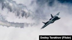 A Sukhoi SU-57 in flight