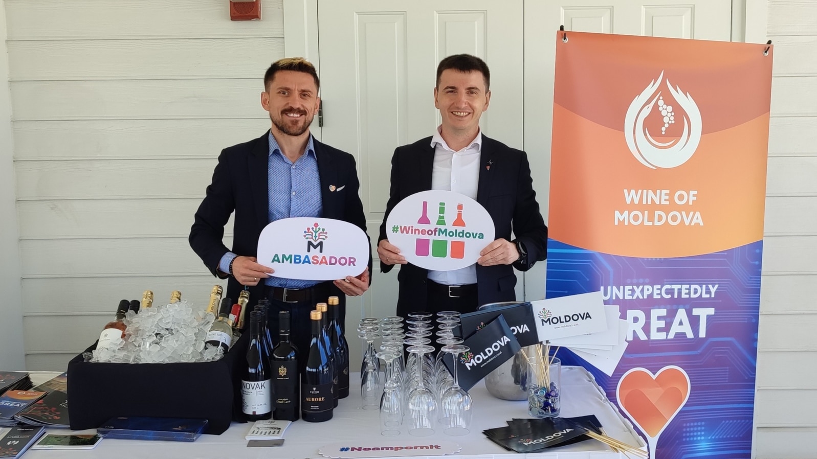 Vinuri din R. Moldova prezentate la cea de-a 10-a ediție a Convenției Moldo-Americane din SUA, la Washington D.C., aprilie 2024. 