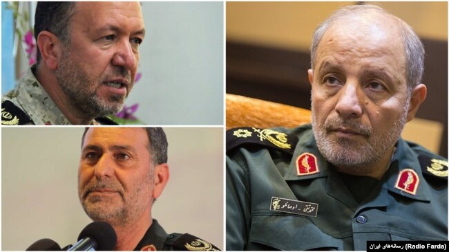 The commander of IRGC’s regional HQ in the Northwest of Iran “Hamzeh”, Mohammad Taghi Osanlou and his provincial commanders Sadegh Hosseini (Kurdestan), and Habib Shahsavari (West Azarbaijan)