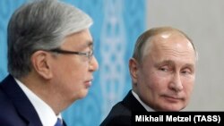 Қозоғистон иккинчи президенти Қасим-Жомарт Тоқаев Россия президенти Путин билан.