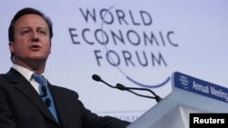 Британскиот премиер Дејвид Камерон на Светскиот економски форум во Давос 