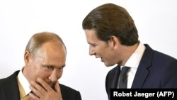 Rossiya prezidenti Vladimir Putin Avstriya kansleri Sebastyan Kurts bilan. Vena, 2018, 5 iyun