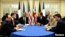 Западные лидеры и президент Украины Петр Порошенко. Ньюпорт, Уэльс, 4 сентября 2014 года