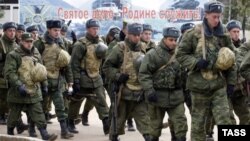 Российские военнослужащие в абхазской Гудауте