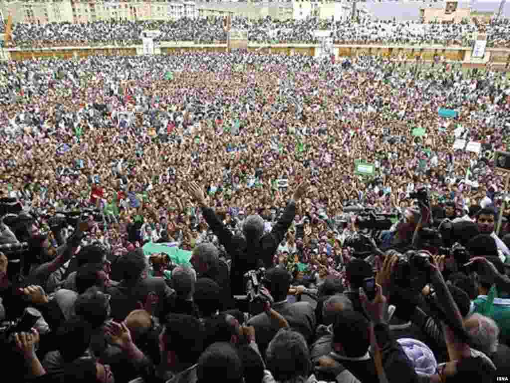 Musavi rallies drew tens of thousands to sports stadiums in major cities.