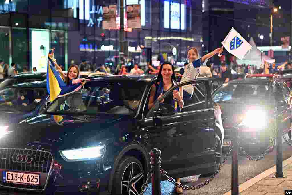 Slavlje na ulicama Sarajeva nakon pobjede selekcije BiH nad Katarom, 24. juna 2026.