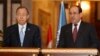 UN Secretary-General Ban Ki-moon (left) with Iraqi Prime Minister Nuri al-Maliki at a news conference in Baghdad on January 13