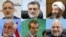 (COMBO) This combination of file pictures created on June 9, 2024, shows the six Iranian candidates for the upcoming elections, from top left to bottom right: Iranian presidential candidate Alireza Zakani speaking during a press conference at the Mehr New