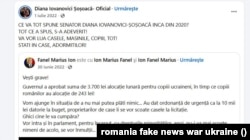 Senatoarea Diana Șoșoacă a distribuit, pe pagina sa de Facebook, informația că alocația pentru copiii refugiaților ucraineni e de 3.700 de lei.