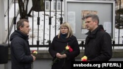 Анатоль Лябедзька (АГП), Вольга Кавалькова (БХД) і Юрась Губарэвіч (рух «За Свабоду»)