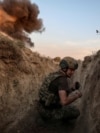 UKRAINE -- A sapper of 93rd Kholodnyi Yar Separate Mechanized Brigade, of the Ukrainian Armed Forces takes part in a training session