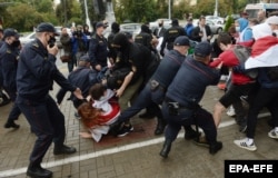 Столкновения милиции и протестующих студентов. Минск, 1 сентября 2020 года