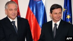 Premijer Hrvatske Ivo Sanader susreo se sa premijerom Slovenijer Borutom Pahorom u Zagrebu, 24. februara 2009.