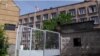 Armenia -- The closed entrance to a nursing home in Yerevan where at least 45 elderly residents and personnel were infected with coronavirus, May 18, 2020.