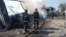 Рятувальники гасять пожежу, що виникла внаслідок російського удару по Дніпропетровщині, 3 травня 2026 року