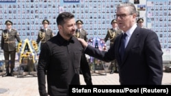 Прем'єр-міністр Великої Британії Кір Стармер та президент України Володимир Зеленський у Києві, 16 липня 2026 року 