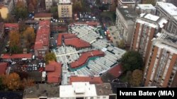 Архивска фотографија - Зелено пазарче од птичја перспектива.