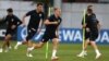 Domagoj Vida (center) takes part in a training session in Sochi on July 4.