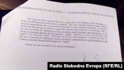Pismo registrara Međunarodnog suda pravde